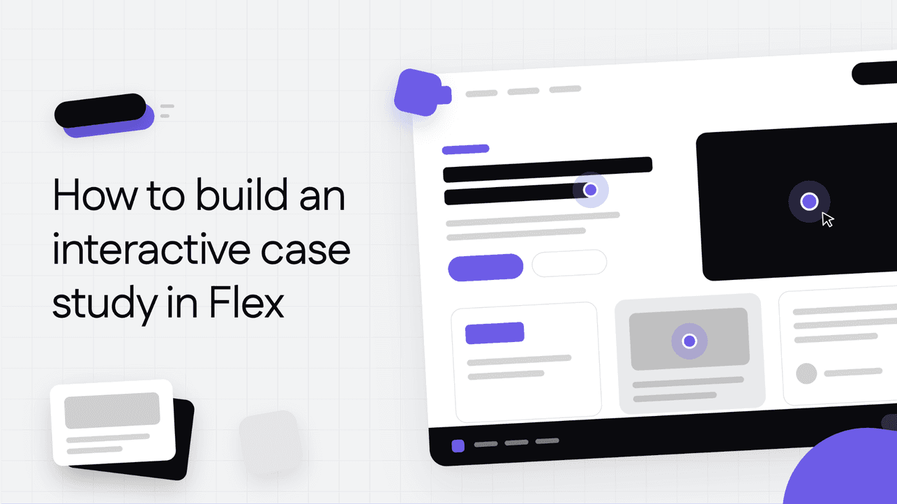 Building an interactive case study in Flex: browser mockup with hotspots, stat cards and media tiles