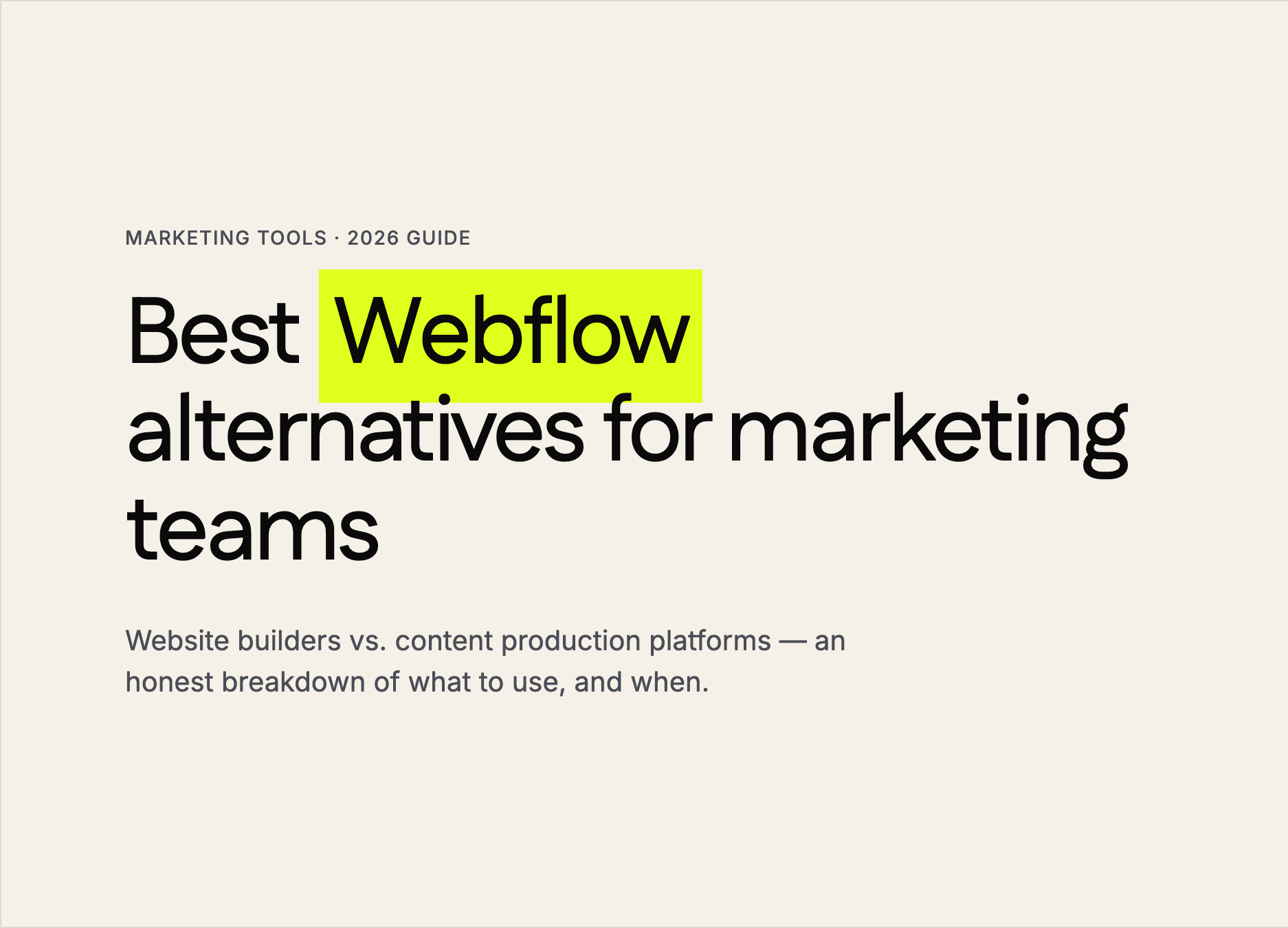 Best Webflow alternatives for marketing teams in 2026
