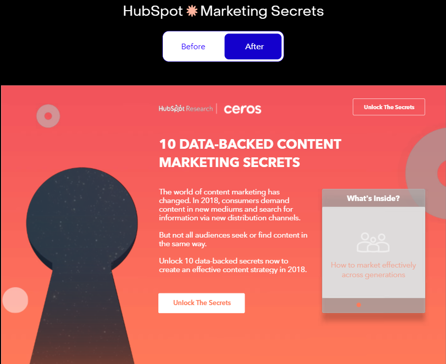 Screenshot of HubSpot's after marketing secrets presentation featuring CTAs.