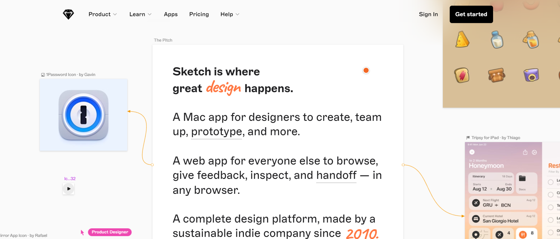 Screenshot of Adobe Sketch's homepage