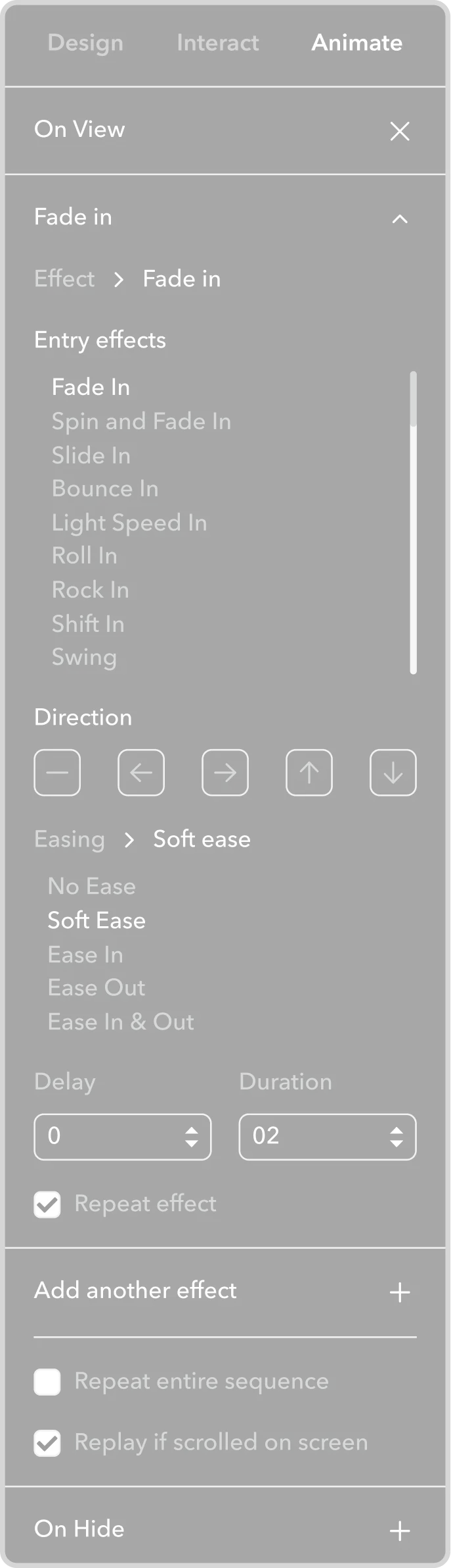Inspector panel